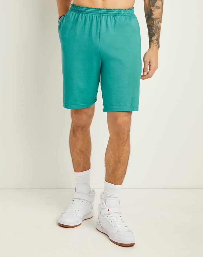 Champion Mens Shorts NZ - Classic Cotton Jersey Turquoise ( 8329-ONREG )